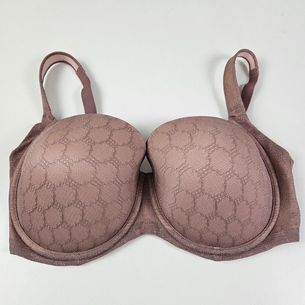 Soma Stunning Support Geo Lace Full Coverage Bra 34G Mauve